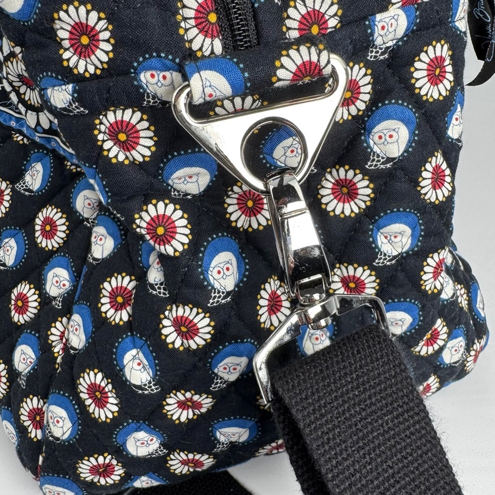 Vera Bradley Blue Night Owl Overnight Duffel Bag Xtra LG 20" x 12" Luggage Tote - Picture 7 of 12
